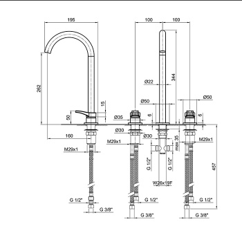 Смеситель для раковины Fantini Al/23 26 13 B206WF черный