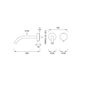 Смеситель для ванны CЕА Design Giotto Plus GIO 78 S сталь