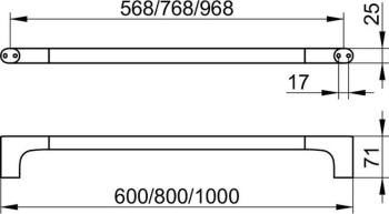Полотенцедержатель Keuco Edition 400 11501130600 хром черный шлифованный