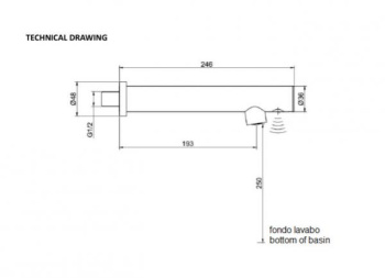 Автоматический настенный кран Nofer для раковины 07263.B