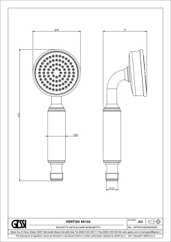 Душевая лейка Gessi Venti20 65154.031 Chrome