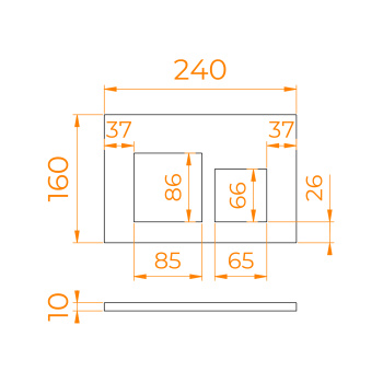 Кнопка слива RGW SWH-09Gb 240х160 мм 68420009-05