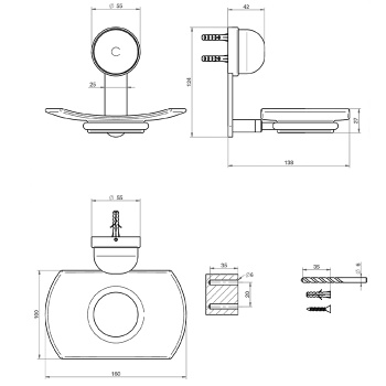 Мыльница стеклянная THG Moon Dragon U5G-A02-500 хром