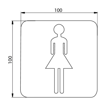 Дверная табличка Emco System2 quot;женская, хром 3576 000 02