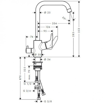 Смеситель Hansgrohe Focus E2 31823000 для кухонной мойки