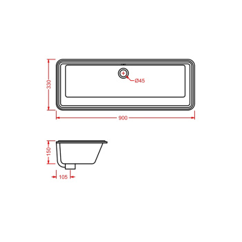Раковина Artceram WASHBASINS GEA 90х33, без отв., белый GEL002 01 00