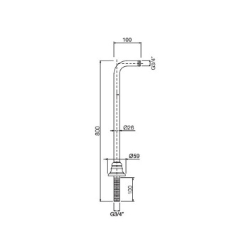 Комплект труб для монтажа смесителя на пол Fima Carlo Frattini Wellness хром F2251CR
