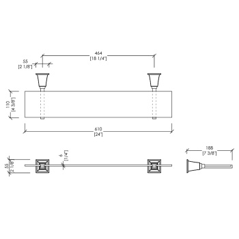 Полочка стеклянная Devon&Devon Time хром TM310CR