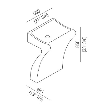 Раковина Agape Lito 55х49х85, без отв., мрамор Carrara, белый ACER0731 *0