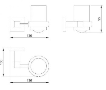 Стаканчик для зубных щёток Nofer BARCELONA глянцевый 16913.B