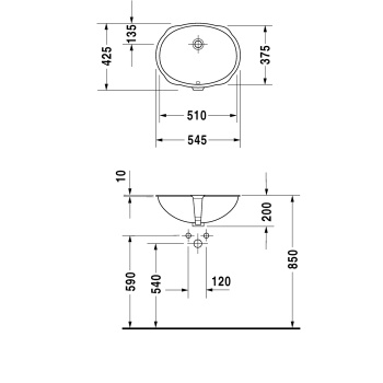 Раковина Duravit Santosa 51 0466510000 Белая