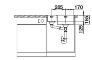 Кухонная мойка Blanco Solis 340/180-IF 526131 чаша слева