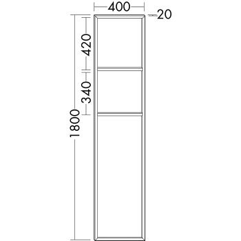 Burgbad Coco Стеллаж для полотенец 40x180 см, цвет: черный HHRE003