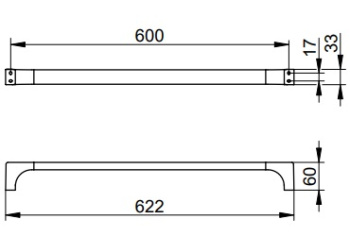 Полотенцедержатель Keuco Edition 11 11101350600 титан чёрный шлифованный