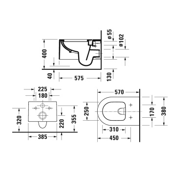 Унитаз подвесной Duravit Millio &amp;quot;Grooves&amp;quot; 250509FC матовая корица