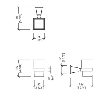 Стакан подвесной Devon&Devon Time хром TM303CR