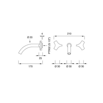 Смеситель для ванны CЕА Design Ziqq ZIQ 08 L сталь