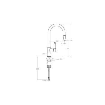 Смеситель для кухни Ramonsoler Kitchen с выдвижной лейкой 387901V2MC