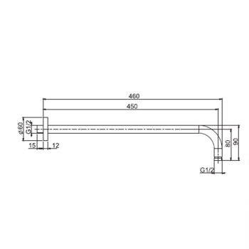 Держатель верхнего душа Fima Carlo Frattini Wellness 450, настенный монтаж, золото F2138OR.45
