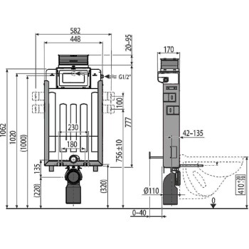 Инсталляция для унитаза Alcaplast Renovmodul AM119/1000