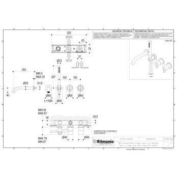 Смеситель для ванны Ritmonio DOT316 встраиваемый нержавеющая сталь PR50EC203INOX