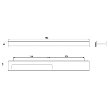 Держатель для банного полотенца с полкой Emco Aura 800mm, полотенцедерж. слева, черный 8560 134 01