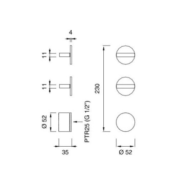 Смеситель для ванны CЕА Design Bar BAR 73 S с термостатом сталь
