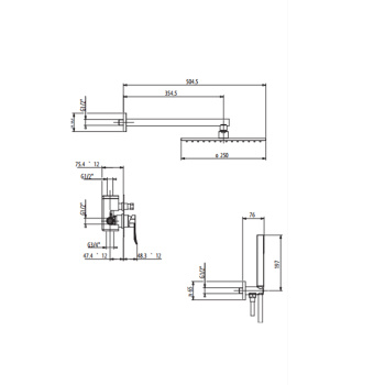 Душевой комплект Gattoni Soffio еситель встроеный с внутр частью, ручная лейка. душевая головка 250, хром 8190/PDC0cr