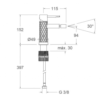 Смеситель для биде Ramonsoler Odisea joya золото 590301OC