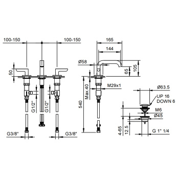 Смеситель для раковины Fantini Icona Deco 53 02 R104 хром