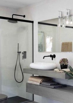 Душевая лейка Ramonsoler круглая 1 режим латунь чёрный 3714NM