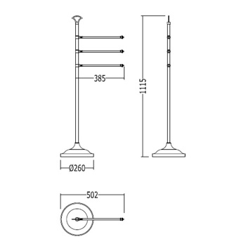 Полотенцедержатель на подставке Devon&Devon Single на хром SL13CR