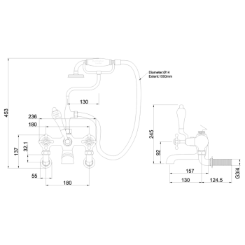 Соединения для крепления к стене Burlington Guild T17-2 GOLD золото