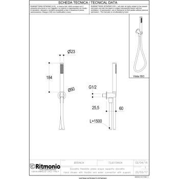 Душевой комплект Ritmonio Shower нержавеющая сталь 72J015INOX