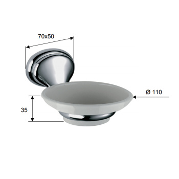 Мыльница Daniel Revival Acc.B. подвесная керамика белая/бронза REPS950 br 63