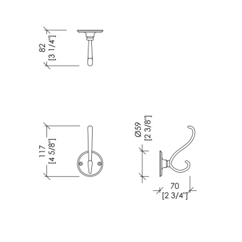 Крючок двойной Devon&Devon Old Navy золото MIL612OT