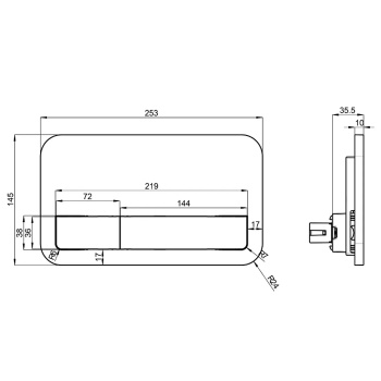 Villeroy&Boch ViConnect Клавиша смыва, цвет: хром глянец