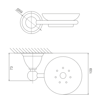 Мыльница стеклянная Fima Carlo Frattini Style настенная, бронза F6043/2BR