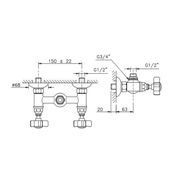 Смеситель для душа Nicolazzi   1425CR18
