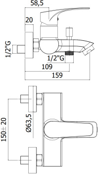 Смеситель для ванн с душем Paffoni Lime LM022CR