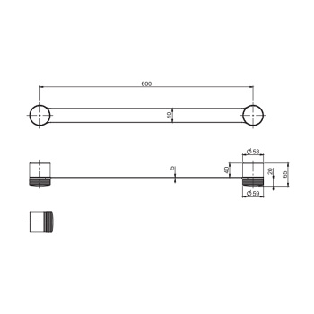 Полотенцедержатель Fima Carlo Frattini Texture Collection 600, дизайн H, без накладок, хром F6100/60HCR