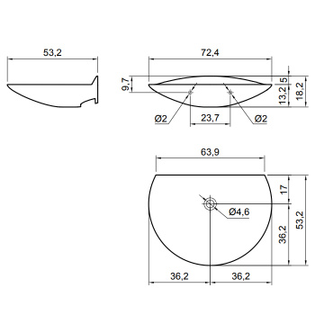 Раковина Antonio Lupi Venere 40х60, без отв., белый А0002423933