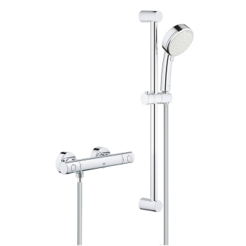 Термостат для душа GROHE Grohtherm 800 Cosmopolitan, душевой гарнитур Tempesta Cosmopolitan, 2 режима струи, душевая штанга 600 мм 34768000