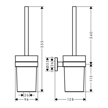 Hansgrohe Logis Universal Ёршик с держателем , хром