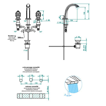 Смеситель для раковины THG Amboise Malachite A1J-F01-151 полированное золото
