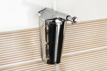 Дозатор для жидкого мыла Nofer Inox цилиндрический 03003.B