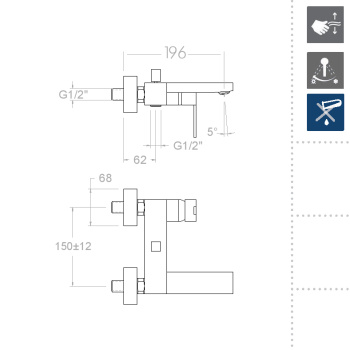 Смеситель для ванны Ramonsoler Kuatro NK 4925S
