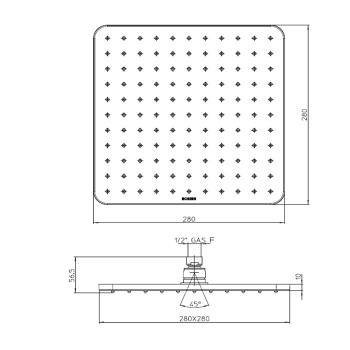Bossini Cosmo Верхный душ 28х28см, настенный, цвет: хром H70598I.030
