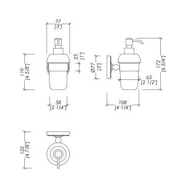 Дозатор для жидкого мыла белый Devon&Devon Dorothy держатель и помпа хром DOR430CR