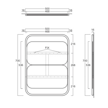 Зеркало для ванной Simas Wave WAS04 nero matt 30x70 см черный